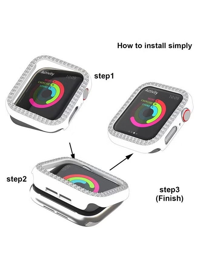 Protective Case Cover With Screen Protector, Diamonds Crystal Bumper Hard PC Shockproof Case For Apple Watch series 41mm  - Image 3