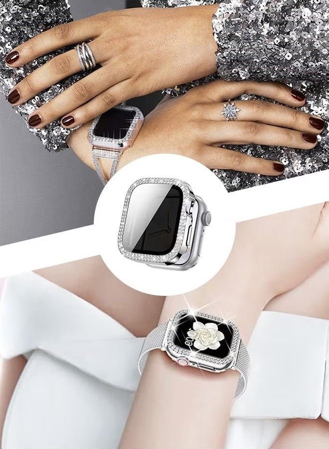 Protective Case Cover With Screen Protector, Diamonds Crystal Bumper Hard PC Shockproof Case For Apple Watch series 41mm  - Image 4