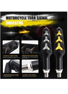 SYOSI 2 pcs Motorcycle Turn Signal Lights Y-shape Indicator Rear LED Motorbike Lights Amber Flowing & White DRL Running Lights for Yamaha Suzuki Kawasaki Scooter, Waterproof 12V  - Image 2