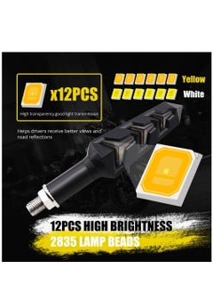 SYOSI 2 pcs Motorcycle Turn Signal Lights Y-shape Indicator Rear LED Motorbike Lights Amber Flowing & White DRL Running Lights for Yamaha Suzuki Kawasaki Scooter, Waterproof 12V  - Image 3