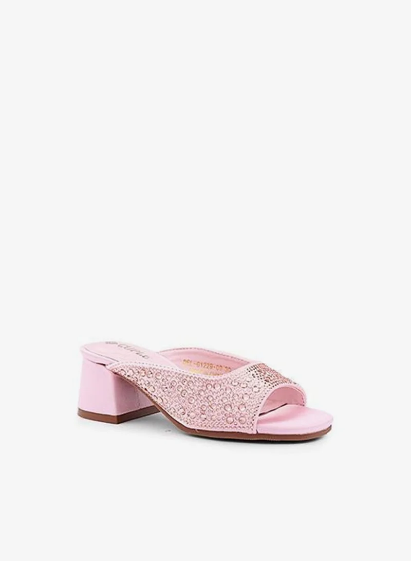 Cuple Girls Block Heel Mule Heels