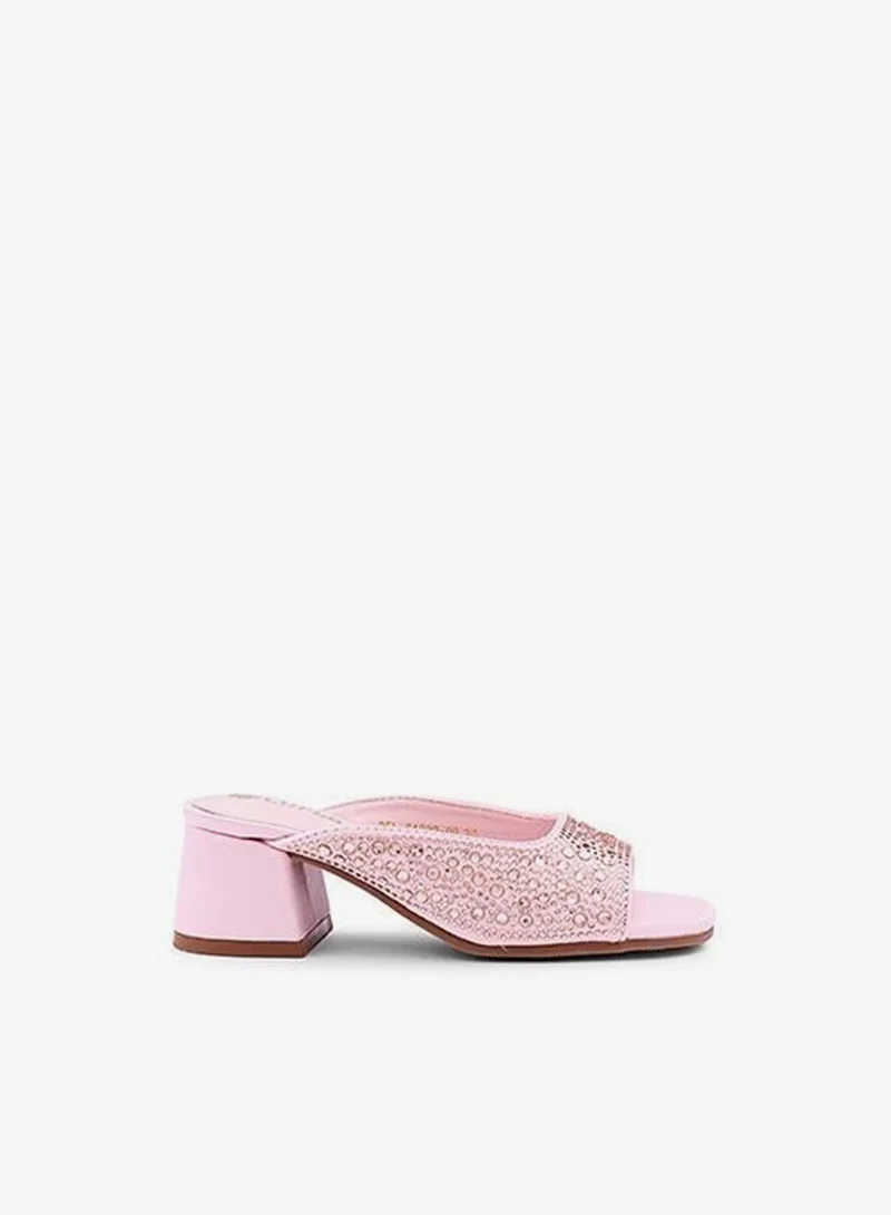 Cuple Girls Block Heel Mule Heels