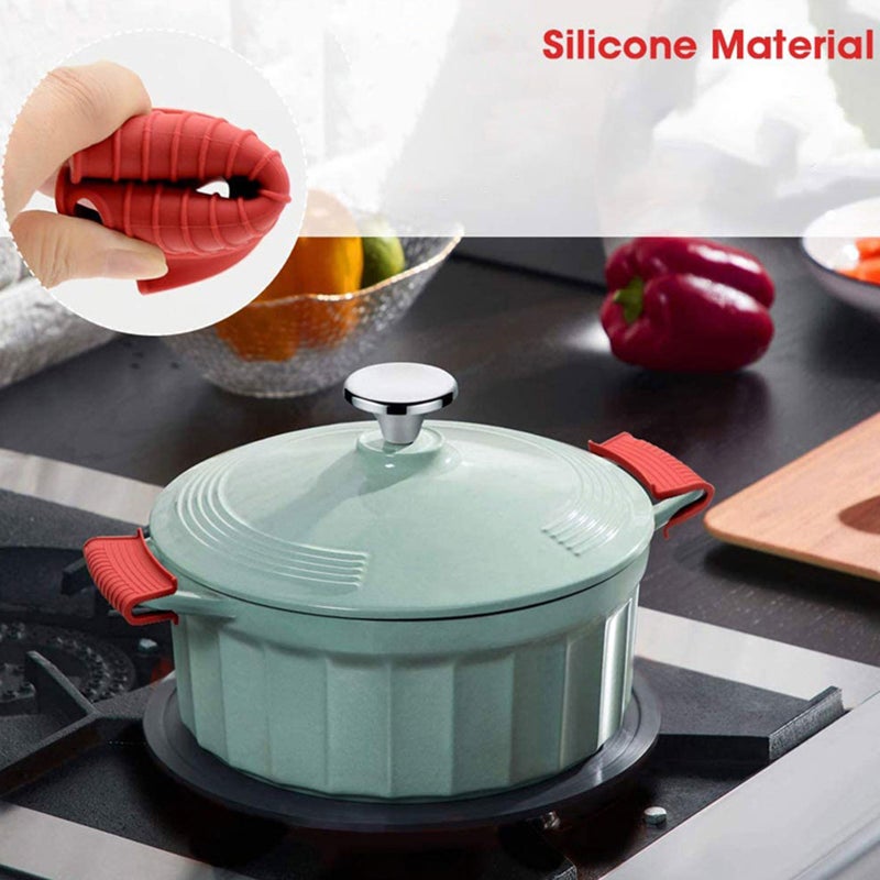 🍳 غطاء يد سيليكون أحمر لمقلاة مضاد للحروق مجموعة - Image 3