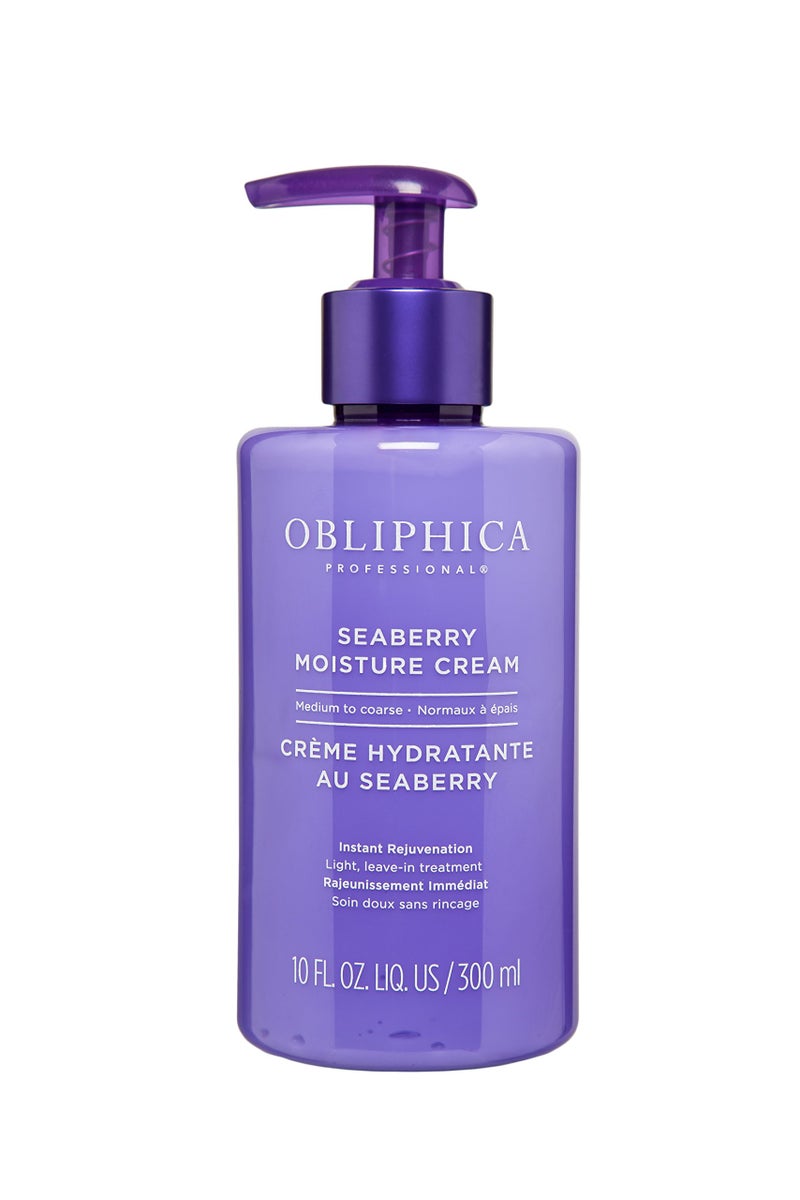 Obliphica Professional Obliphica Seaberry Leave In Moisture and Styling Cream for Women - Anti-Frizz Control, Normal Hair Products, Damaged Repaired Hair - Hair Mask & Treatment for Protecting Hair & Scalp - 10 Fl Oz