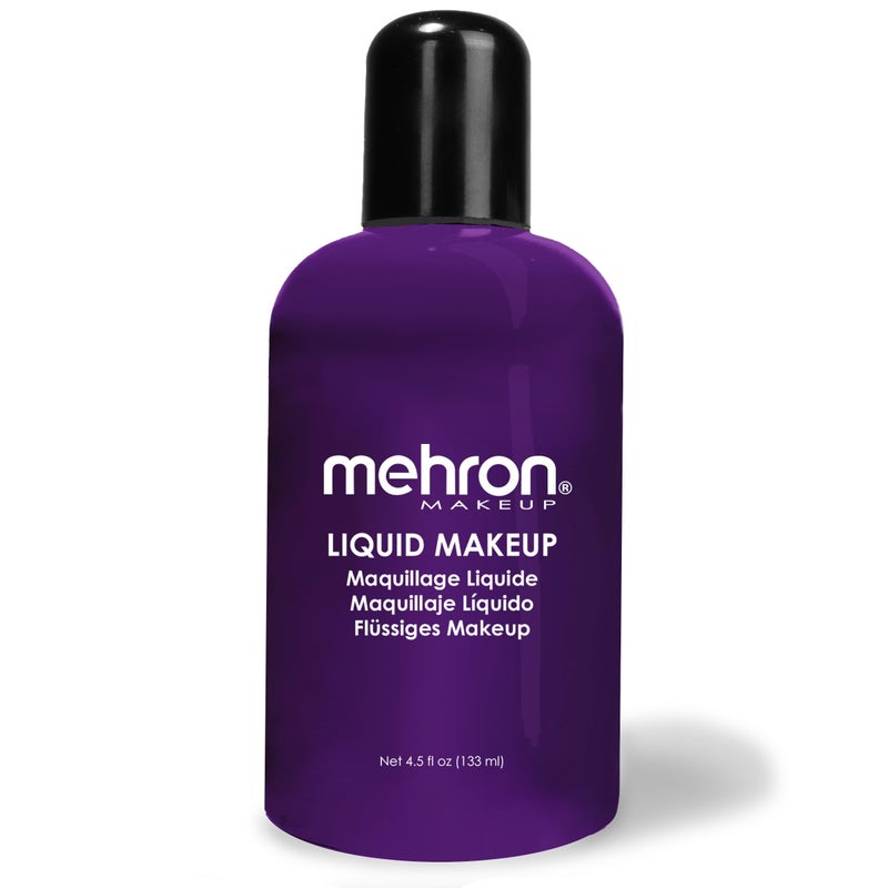 Mehron Makeup Liquid Makeup | Face Paint and Body Paint Perfect for Halloween, Cosplay I Air Brush Compatible 4.5 oz (133 ml) (PURPLE) - Image 1