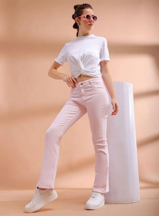 مرفوعة Women Bootcut Overdyed Mid-Rise Jeans