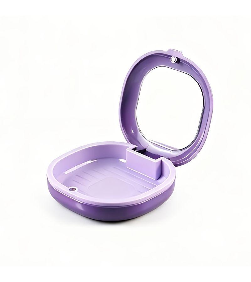 White Denture Storage Box Portable Compact Plastic Design For Home Travel And Daily Use - Image 1