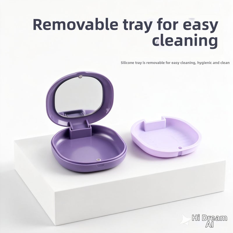 White Denture Storage Box Portable Compact Plastic Design For Home Travel And Daily Use - Image 5