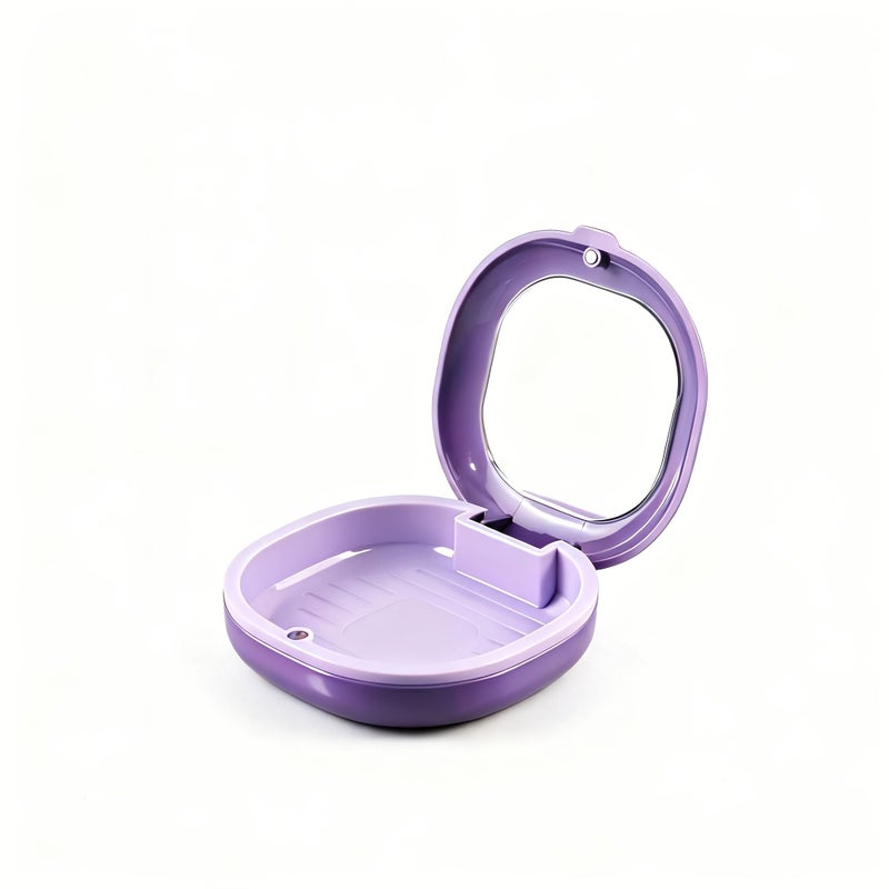 White Denture Storage Box Portable Compact Plastic Design For Home Travel And Daily Use - Image 2