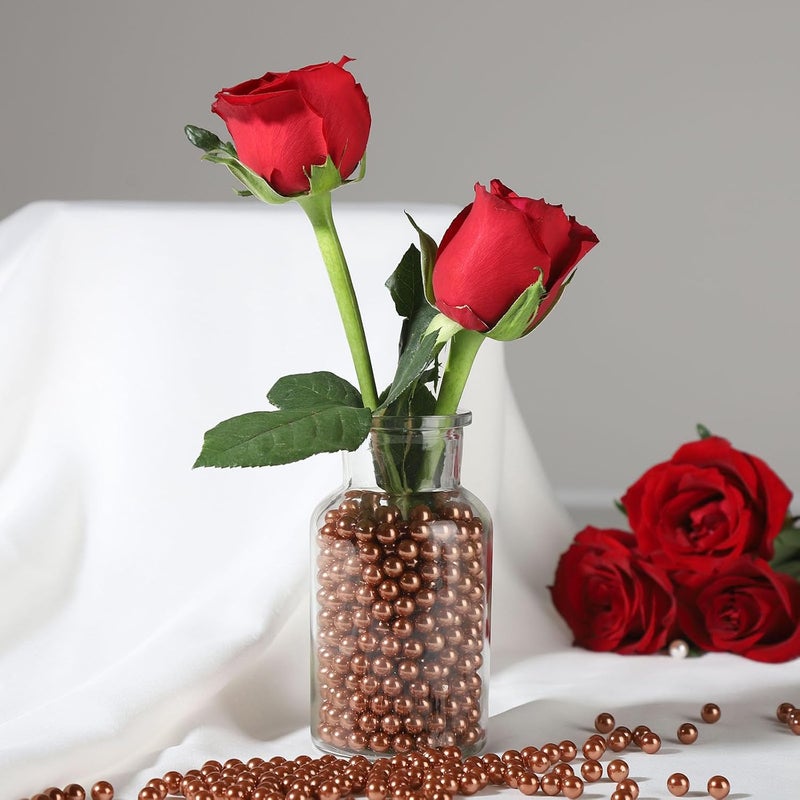 Angzhia 980 حبة من خرز اللؤلؤ الصناعي المصنوع من الـ ABS بدون ثقوب، مناسبة لملء الأواني، أو للاستخدام في صناديق التجميل، أو كأجزاء للأعمال اليدوية، أو لتزيين الطاولات، أو للأعراس، أو لحفلات الميلاد، أو لتزيين المنزل (لون قهوي، قطر 8 مم) - Image 5
