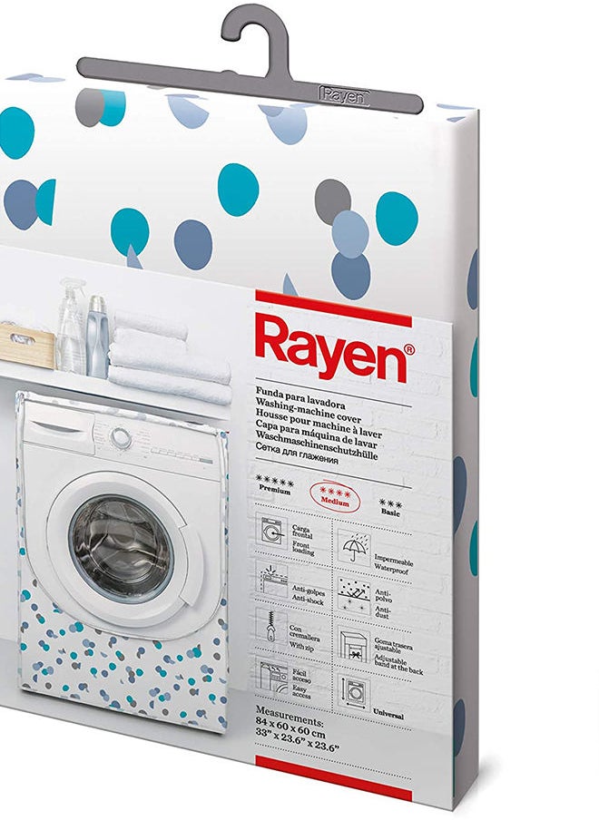Rayen - Rayen Medium Washer Machine Case Front-Loading Washer & Dryer With Zipper 84 X 60 X 60 Cm White-Blue - Image 1