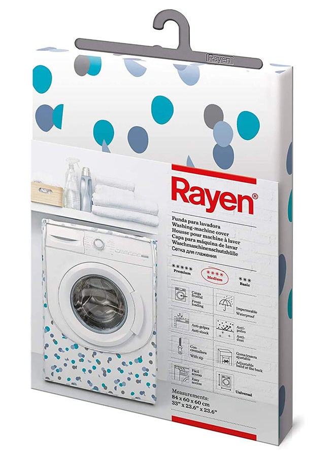 Rayen - Rayen Medium Washer Machine Case Front-Loading Washer & Dryer With Zipper 84 X 60 X 60 Cm White-Blue - Image 1