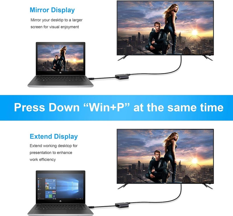 Avedio Links USB 3.0 to HDMI VGA Adapter Converter - 1080p Sync Output Compatible With Windows 7/8/8.1/10 Monitor Display Video Adapter (Black) - Image 5