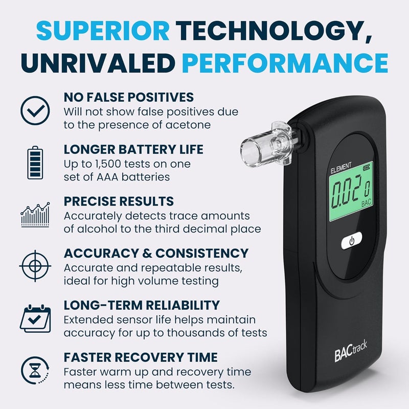 BACtrack Element Breathalyzer - Professional-Grade Accuracy, Portable Alcohol Tester for Personal & Professional Use - Image 4