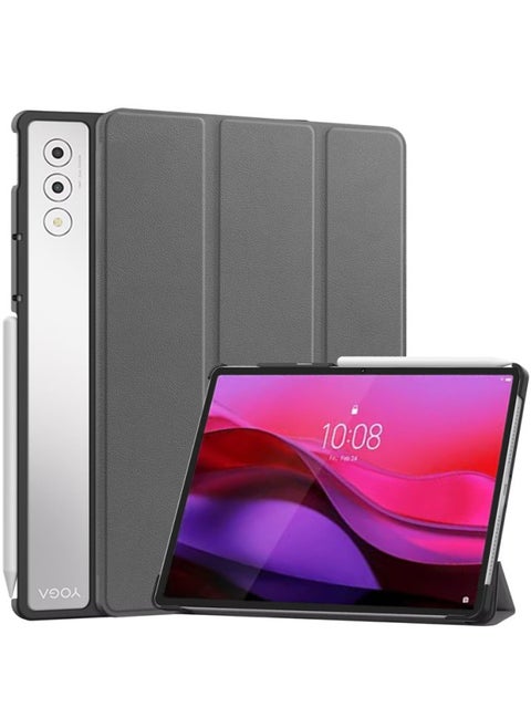 For Lenovo YOGA Tab Plus Flat Panel Protective Case Yuan Kai 12.7 Tri-Fold Tb-520fu Case-Color:Gray-Applicable Models:Lenovo Yoga Tab Plus