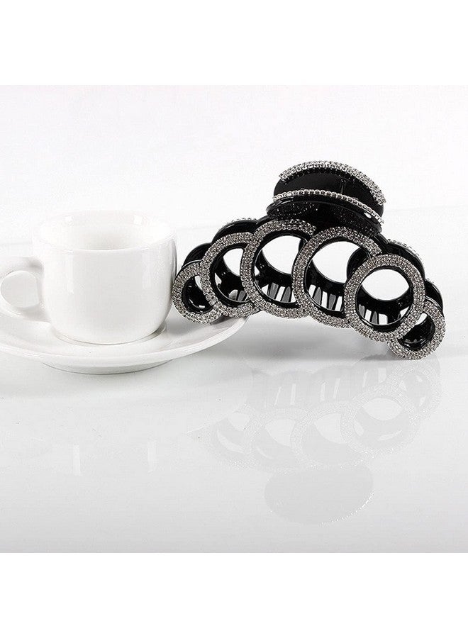 Fodattm Large Elegant Fancy Rhinestones Hair Claw Clips Hair Clamp Crystal Jaw Clips Hairpins For Women Lady (White) - Image 4