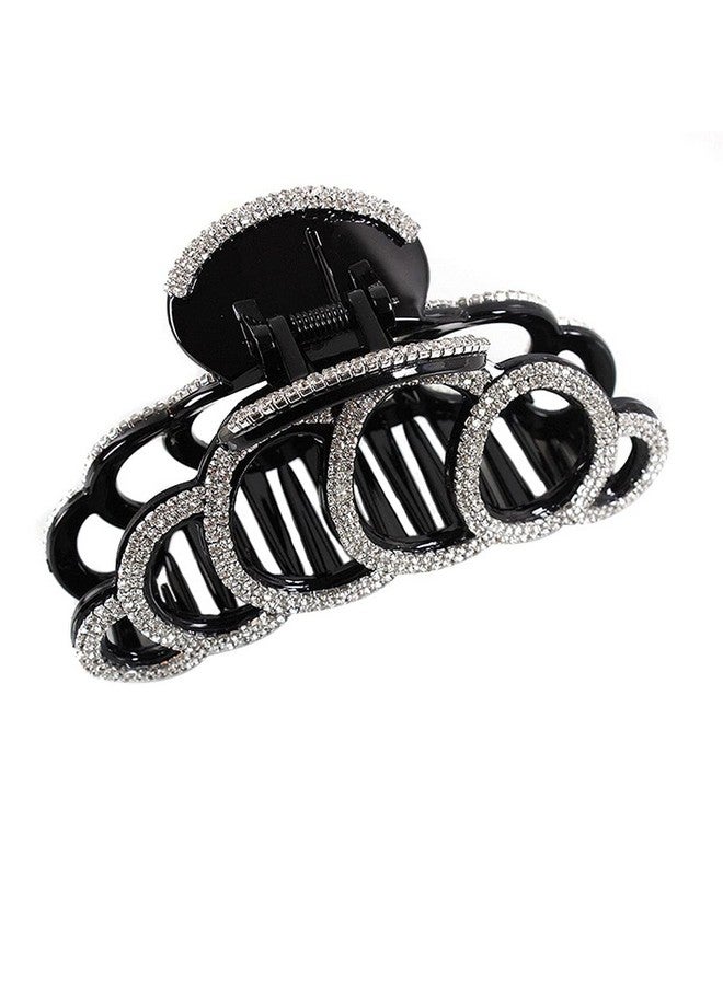 Fodattm Large Elegant Fancy Rhinestones Hair Claw Clips Hair Clamp Crystal Jaw Clips Hairpins For Women Lady (White) - Image 2