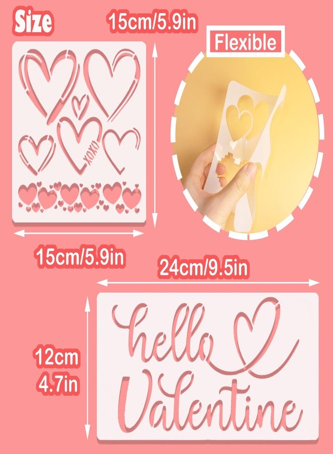 HADDIY Valentine's Day Heart Stencils for Painting,11 Pcs Plastic Heart Templates for Drawing on Wood and Crafts,Spraying on Wall-Reusable - Image 2
