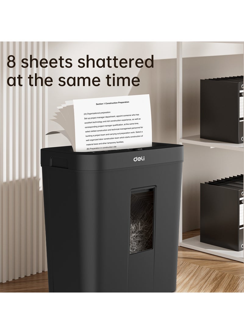 Deli ET021 12L 8-Sheet Black Paper Shredder – ideal for office & document security - Image 4