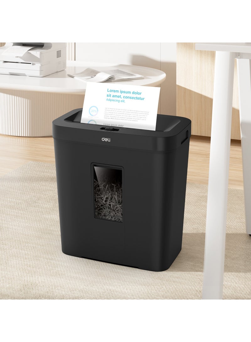 Deli ET021 12L 8-Sheet Black Paper Shredder – ideal for office & document security - Image 2