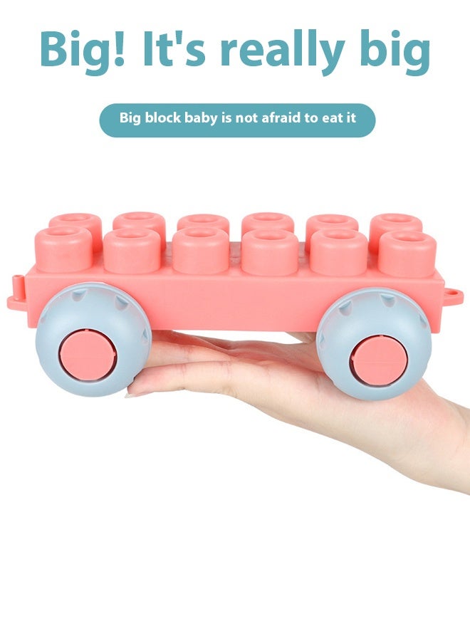 Kids Building Block Table - 80-Piece Medium Soft Rubber Stacking Blocks Set, Non-Toxic & Safe, Compatible with LEGO Bricks, Educational for Toddlers & Kids, Perfect for Baby’s Teething Stage, Multi-Functional Activity Table for Ages 1+ - Image 5