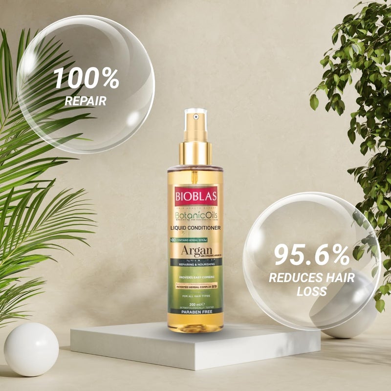 BIOBLAS BOTANIC OILS ARGAN OIL LIQUID CONDITIONER 200ML - Image 2
