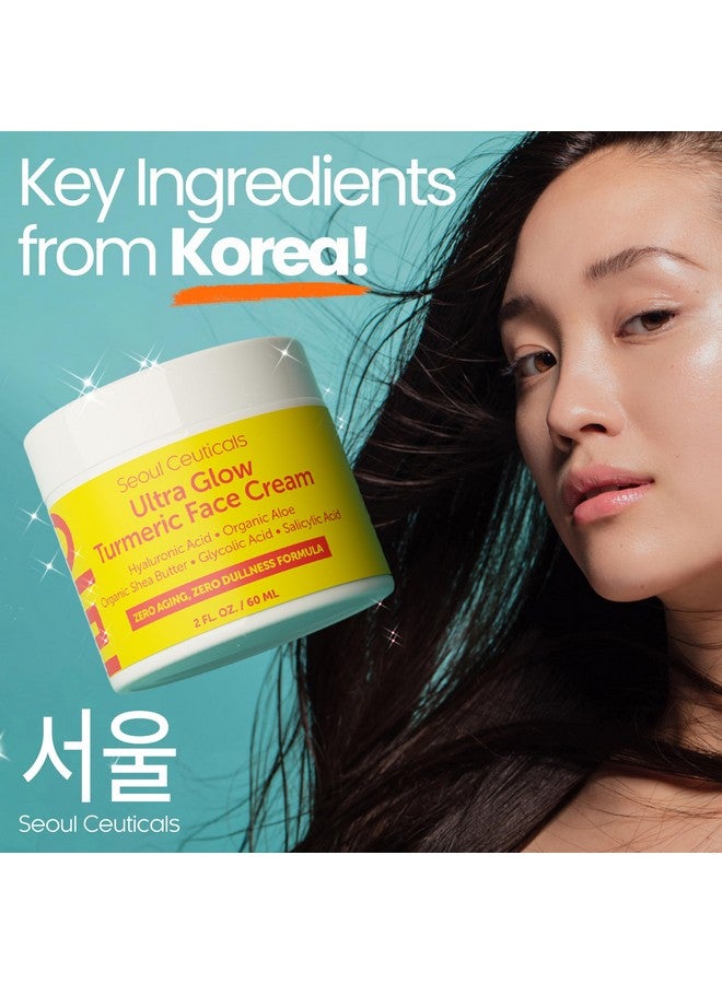 SeoulCeuticals Korean Skin Care Turmeric Cream - Face Moisturizer for Dull Dry Skin - Korean Skincare K Beauty for Glass Skin 2oz - Image 4