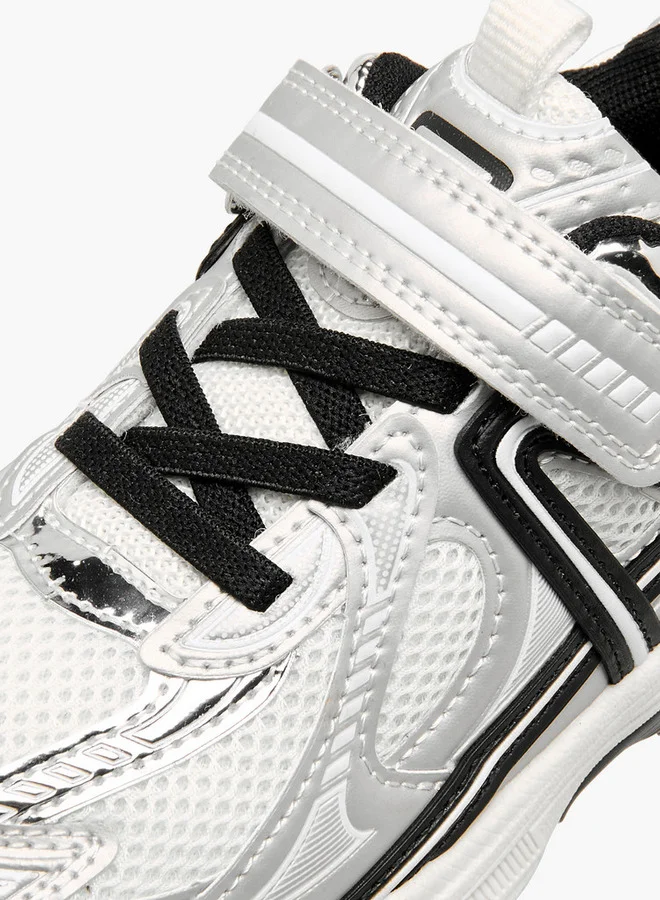 JUNIORS Panelled Sneakers with Hook and Loop Closure