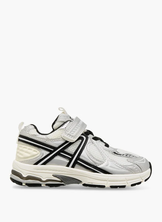 JUNIORS Panelled Sneakers with Hook and Loop Closure