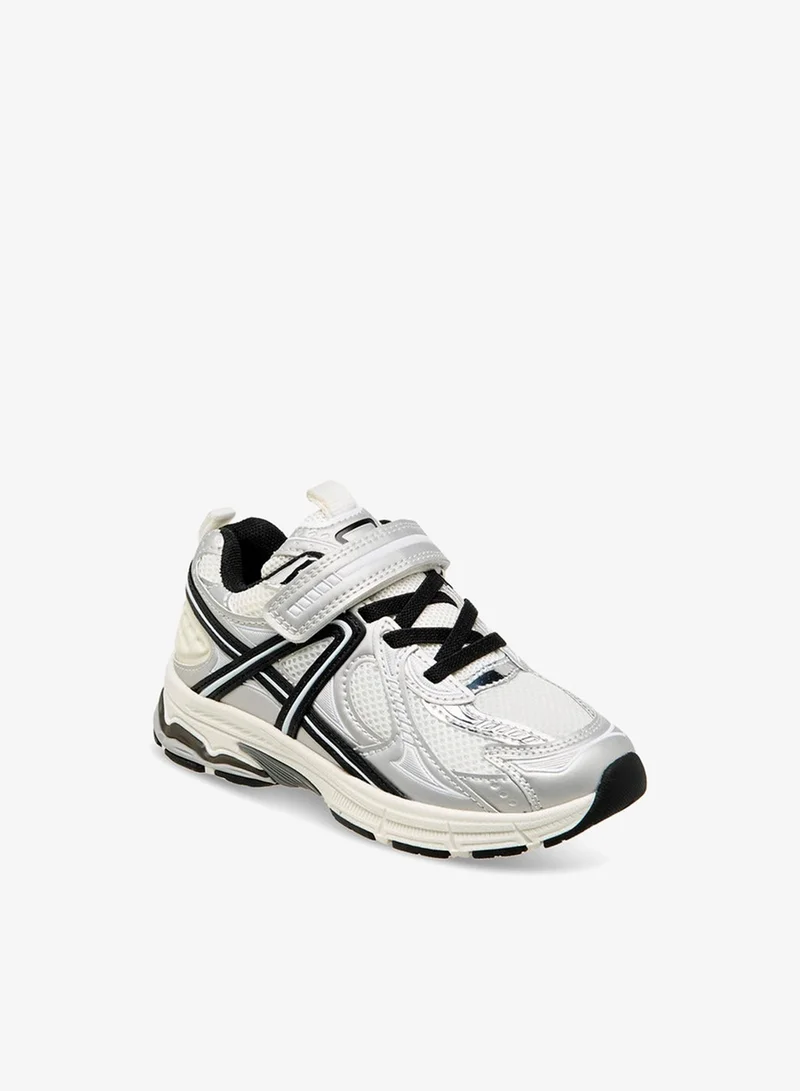 جونيورز حذاء رياضي بألواح وإغلاق بشريط لاصق