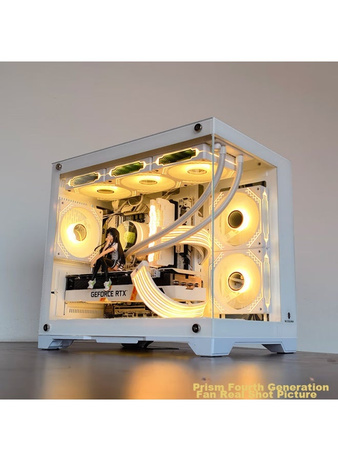 Play Jia Wanjiajingjing Fourth Generation Argb White Reverse Fan, Case Cooling 12cm Fan, Rgb Synchronization, 5v 3-pin Argb Pwm Temperature Control Speed Adjustment - Image 5