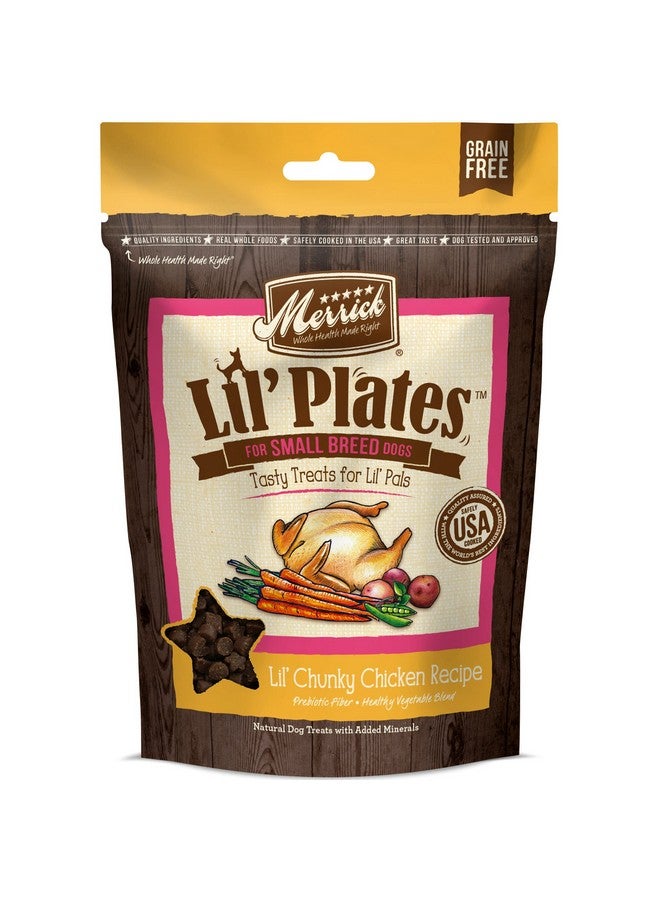 ميريك مكافآت Lil' Plates الخالية من الحبوب للكلاب الصغيرة، مكافآت تدريب طبيعية للكلاب الصغيرة، دجاج Lil' Chunky - كيس 5 أونصة - Image 1