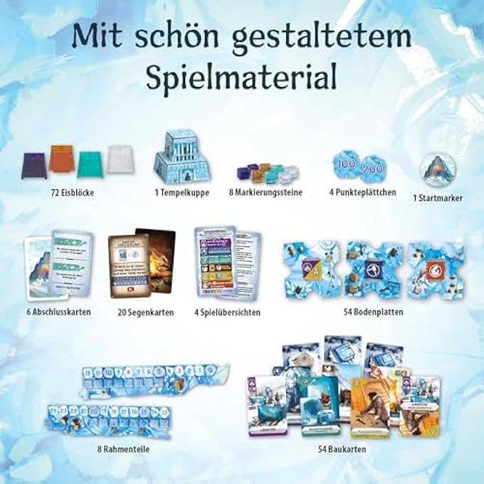 كوزموز KOSMOS 683801 Nunatak Temple من EIS Family Game Cool 3D Construction 3D Tokens في لعبة إستراتيجية Ice Look لعبة لوحية لعبة لوحية - Image 5