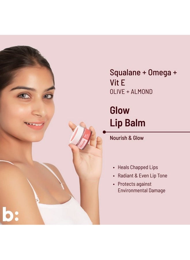 Biocule Glow Lip Balm For Soft Supple & Glowing Pink Lips ; Rich Moisturizer For Dry & Chapped Lips ; With Squalane Omega & Vitamin E From Olives & Almonds ; Strawberry Flavor ; 100% Natural 12G  - Image 3