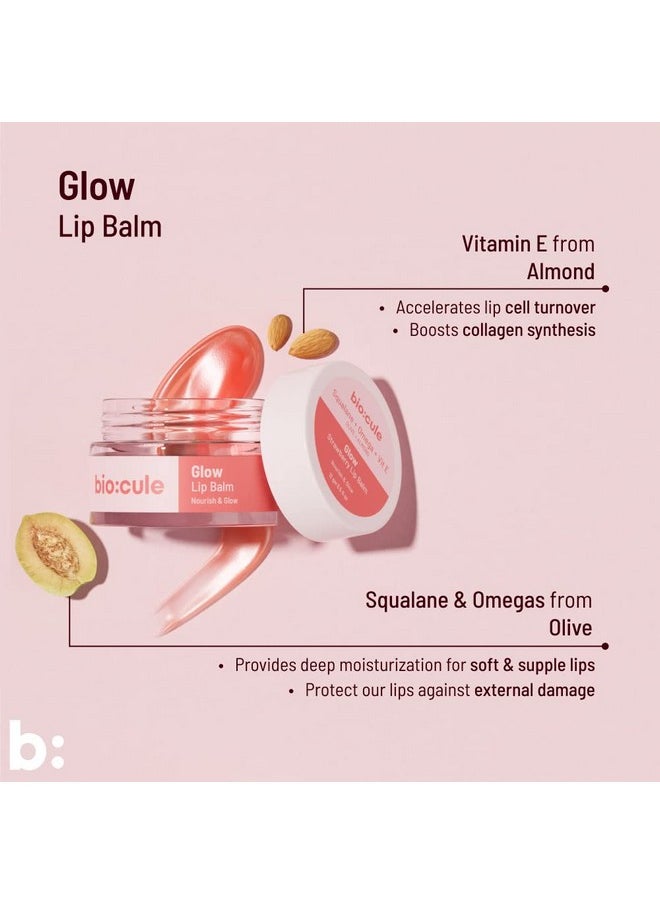 Biocule Glow Lip Balm For Soft Supple & Glowing Pink Lips ; Rich Moisturizer For Dry & Chapped Lips ; With Squalane Omega & Vitamin E From Olives & Almonds ; Strawberry Flavor ; 100% Natural 12G  - Image 4