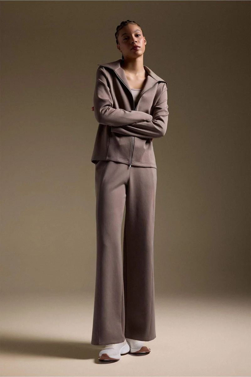 DeFacto Wide Leg Wide Leg With Pockets Scuba Fabric Trousers