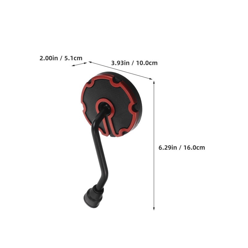 Universal Left Side Motorcycle Mirror 1 Pair Orange Round Rearview For Handlebars - Image 3