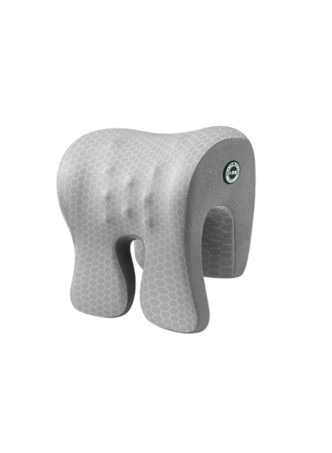 Breathable Lined Memory Foam Office Nap Pillow with Neck Support, Multi-Functional Desk Headrest for Adults & Students, Ergonomic Chair Sleeping Device for Travel, Ice Silk Grey - Image 1