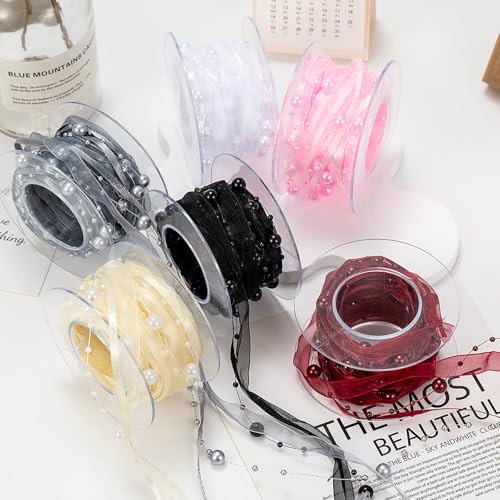 Aeenioy 2 Pack Ribbon Roll, Golden Ribbons for Gift Wrapping, Organza Ribbons, Satin Ribbon Roll for Decoration, Craft, and Party Decorations, 4.5 Meters Long - Image 4