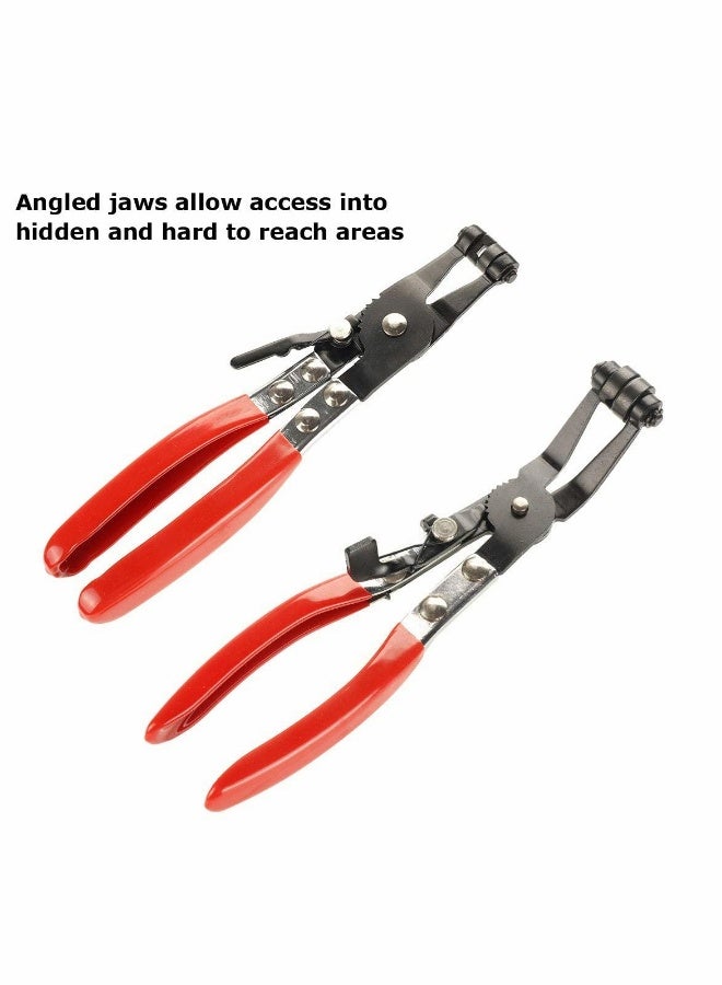 Flat and Angled Flat Band Hose Clamp Pliers, Coolant Hose Clips, Works on all Flat Band Style Hose Clamps of Removal and Installation, Locking Car Water Pipe Removal Tool Fuel Coolant Clip2Pcs - Image 4