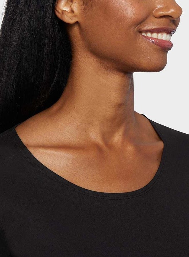 32 DEGREES Heat Womens Ultra Soft Thermal Lightweight Baselayer Scoop Neck Long Sleeve Top, Black, M - Image 3