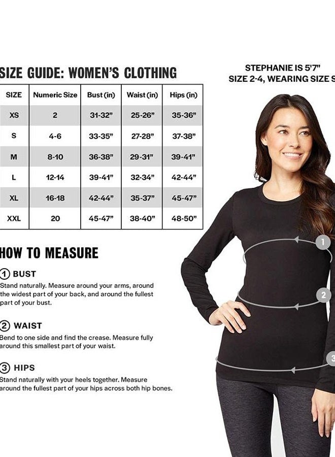 32 DEGREES Heat Womens Ultra Soft Thermal Lightweight Baselayer Scoop Neck Long Sleeve Top, Black, M - Image 5
