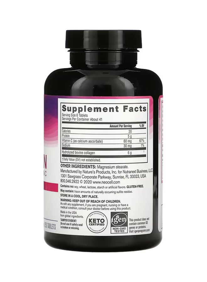 نيوسيل أقراص سوبر كولاجين + فيتامين سي (نوع 1 و3) 6000 مللي جرام من 250 قرص - Image 2