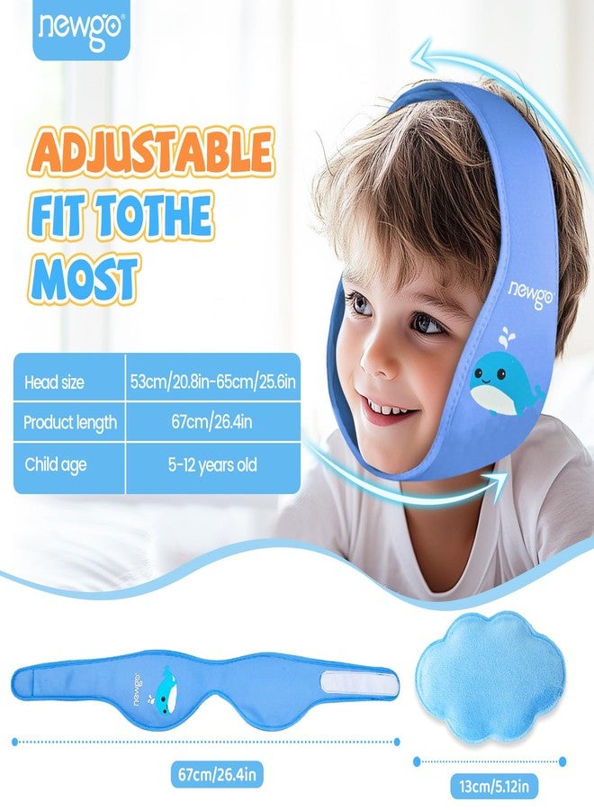 NEWGO Tonsillectomy Ice Pack for Kids, Wisdom Teeth Ice Pack Head Wrap for Kids Tonsil Recovery, Cavities, Tooth Extraction Pain Relief, Head Circumference of 20.8-25.6 Inches - Blue - Image 5