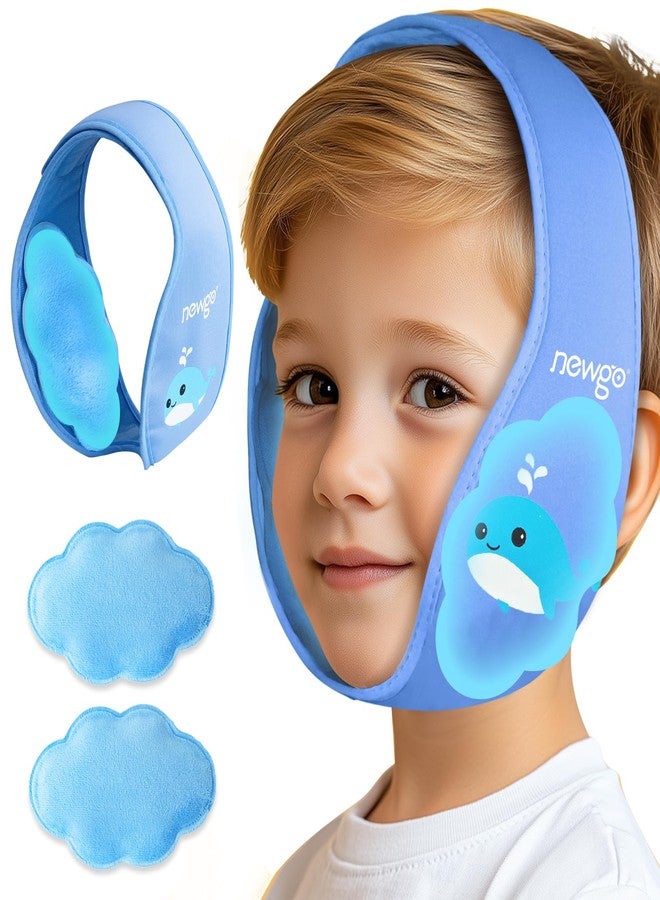 NEWGO Tonsillectomy Ice Pack for Kids, Wisdom Teeth Ice Pack Head Wrap for Kids Tonsil Recovery, Cavities, Tooth Extraction Pain Relief, Head Circumference of 20.8-25.6 Inches - Blue - Image 1