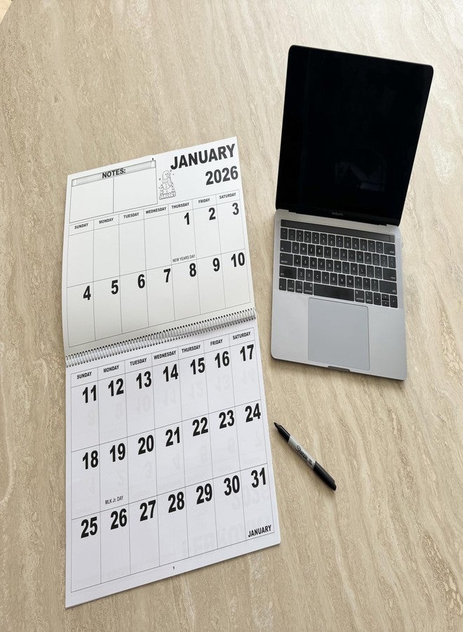 ماغنيفاينغ تقويم حائط كبير الحجم لعام 2026 - لذوي الإعاقة البصرية - Image 3
