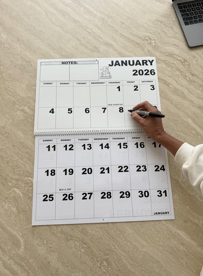 ماغنيفاينغ تقويم حائط كبير الحجم لعام 2026 - لذوي الإعاقة البصرية - Image 5
