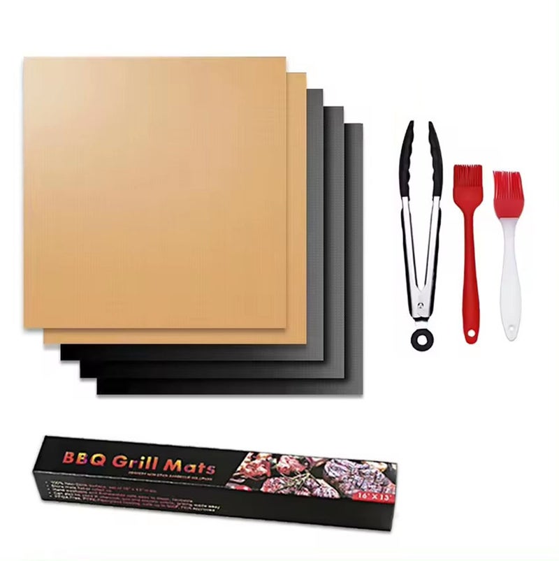 Reusable BBQ Grill Mats Set for Outdoor Gril Easy to Clean Non-Stick BBQ Grill Mats Heat(8 Pcs) - Image 1