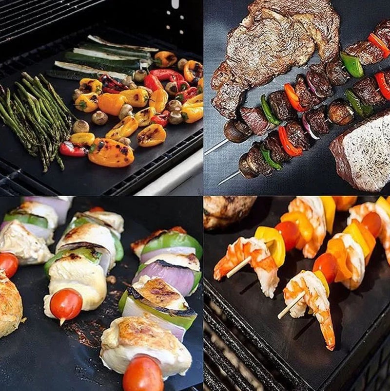 Reusable BBQ Grill Mats Set for Outdoor Gril Easy to Clean Non-Stick BBQ Grill Mats Heat(8 Pcs) - Image 2