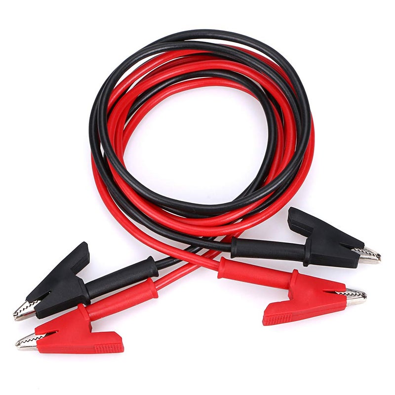 Sumnacon Dual Ended Crocodile Alligator Clips, 15A Test Lead Wire Cable with Insulators Clips, 2 Pcs 3.3 ft/1m Test Flexible Cable with Protective Jack Copper Clamps for Electrical Testing - Image 2